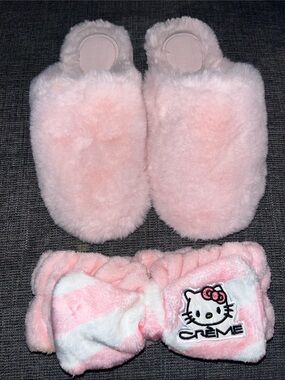 Pink Auden Slippers & Hello Kitty Headband